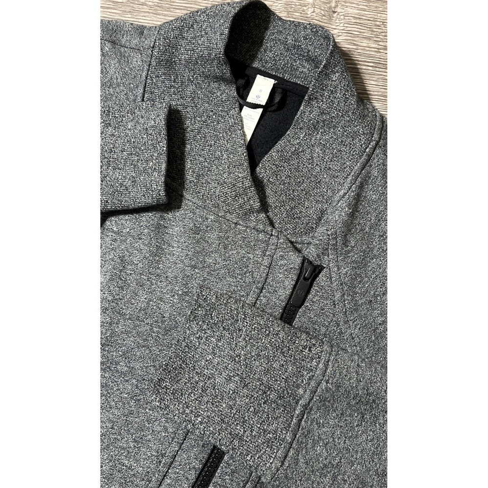 Lululemon Women's Back To It Wrap Heathered Speckled Black Fleece Jacket SZ 8